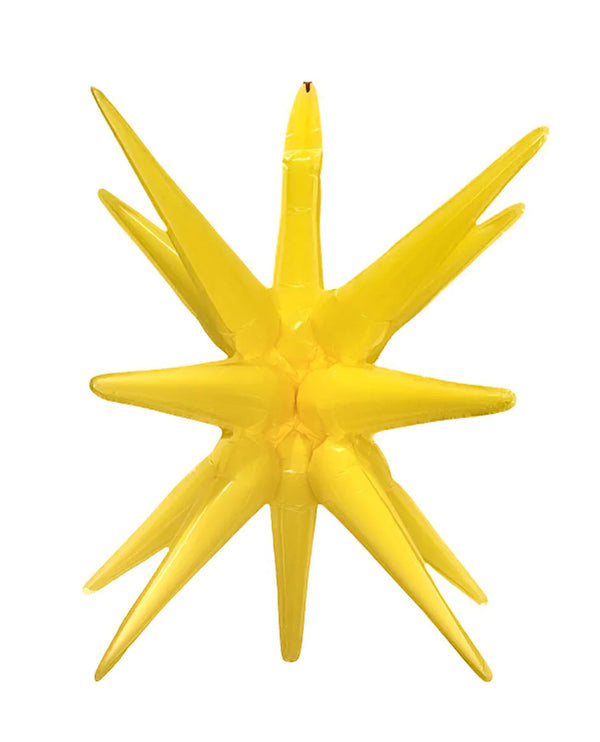 22” Yellow Starburst 3 D Foil Balloon