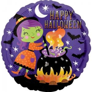 Halloween Witch & Cauldron 17” - (Single Pack)