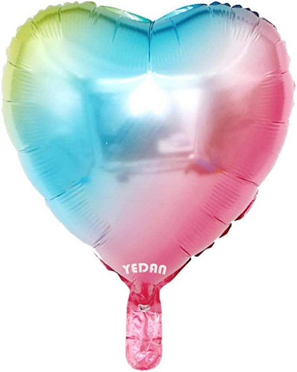 18” Multicolor Gradient Heart Foil Balloon