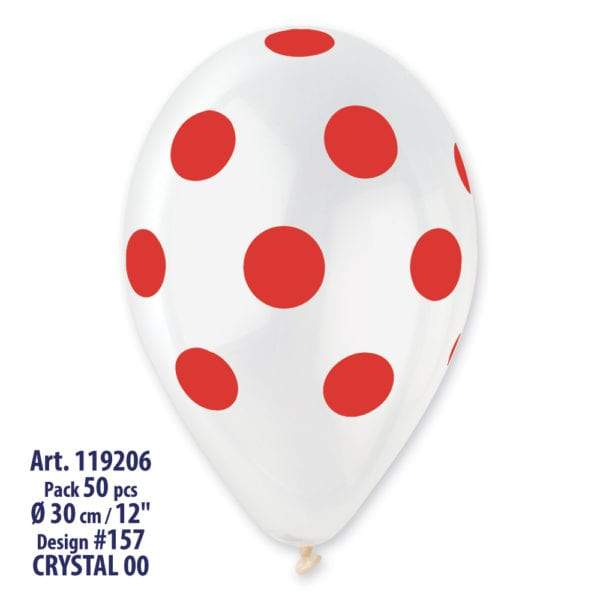 GS110: #000 Crystal Clear/Red Polka Dot 923322